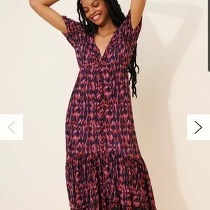 Pink and Black Printed Maxi Dress